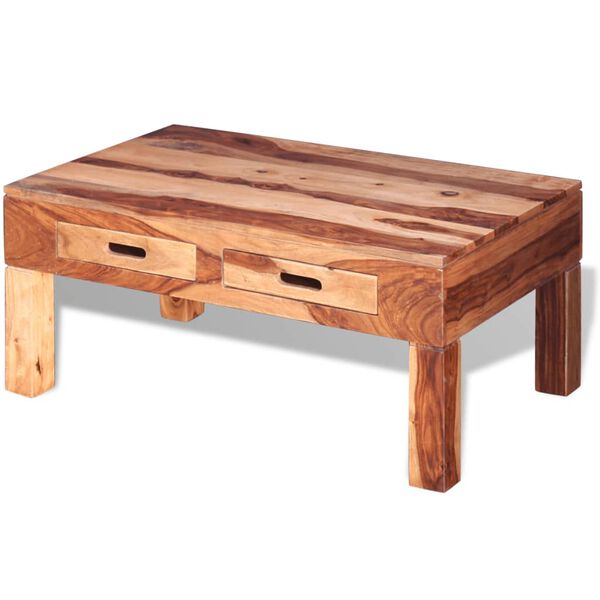 vidaXL Coffee Table Brown Solid Acacia wood, Palisander wood Medium