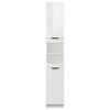 vidaXL Bathroom Cabinet High Gloss White 12.6"x13.4"x74.2" Engineered Wood
