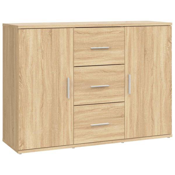 vidaXL Sideboard Sonoma Oak 35.8x11.6x25.6" Engineered Wood