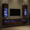 vidaXL Wall-mounted TV Cabinets with LED Strip Lights 2 pcs Old Wood