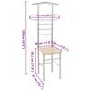 vidaXL Valet Light brown and silver gray Metal frame, Engineered wood seat