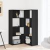 vidaXL Corner Bookcase Black Engineered Wood Tall Modular