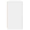 vidaXL Sideboard White Engineered wood, Tempered Glass Medium Sideboard