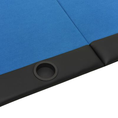 vidaXL 10-Player Folding Poker Table Blue 81.1"x41.7"x29.5"