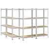 vidaXL 4-Layer Storage Shelves 4 pcs Silver Steel&Engineered Wood