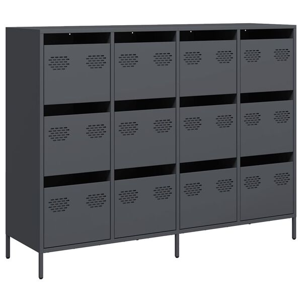 vidaXL Sideboard Anthracite Cold-rolled Steel 53.1 in x 15.4 in x 40.7 in