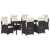 vidaXL Garden Dining Set with Cushion 7 pcs Black Poly Rattan