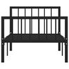 vidaXL Bed Frame Black Metal Single Sturdy Bed Frame Rectangular