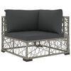 vidaXL Garden Lounge Set Grey PE Rattan, Powder-Coated Steel, Polyester