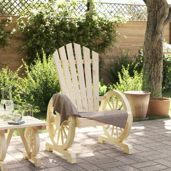 vidaXL Garden Adirondack Chair Natural Wood Solid Fir Wood Standard