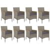 vidaXL Patio Dining Set Set of 8 Gray