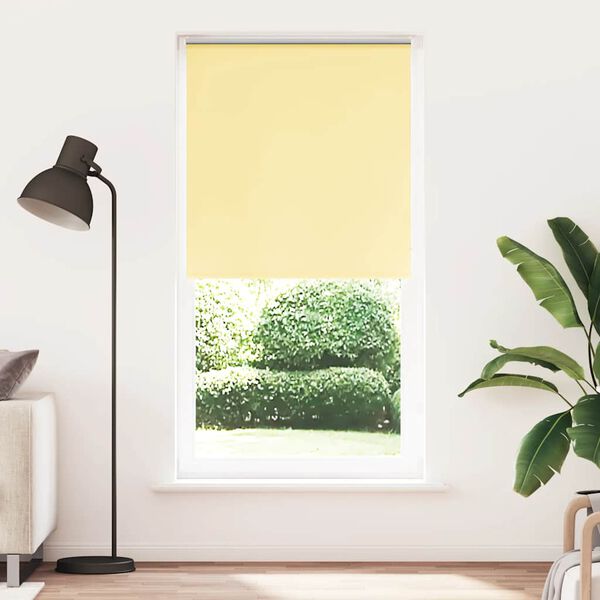vidaXL Roller Blind Yellow 100% Polyester 39.4x90.6 in Height-Adjustable