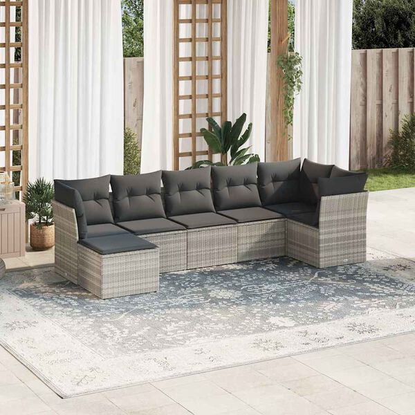vidaXL Garden Sofa Set Light Grey, Dark Grey (Cushions)
