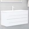 vidaXL Sink Cabinet With Basin White Engineered wood Medium Sink Cabinet