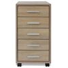 vidaXL Office Drawer Unit Oak Engineered wood, MDF, Aluminum Medium
