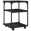 vidaXL Printer Stand 3-Tier Black 16.9"x18.9"x25.2" Engineered Wood