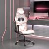vidaXL Gaming Chair White and Pink Faux leather Medium