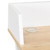vidaXL Desk White and natural oak Engineered wood Medium Desk