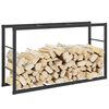 vidaXL Firewood Rack Black 43.3x11.8x24.0" Steel