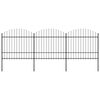 vidaXL Garden Fence with Spear Top Steel 211.4"x68.9" Black