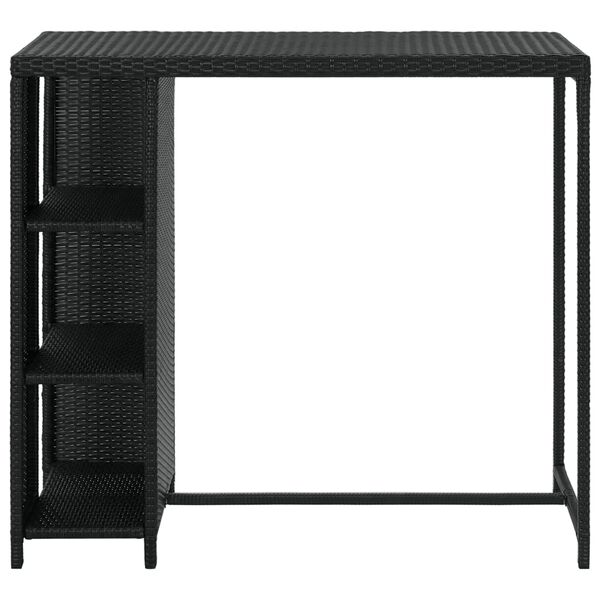 vidaXL Bar Table Black PE rattan, steel 47.2 x 23.6 x 43.3 in Bar Table