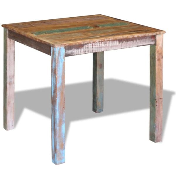vidaXL Dining Table Multicolor Solid reclaimed wood Compact Durable