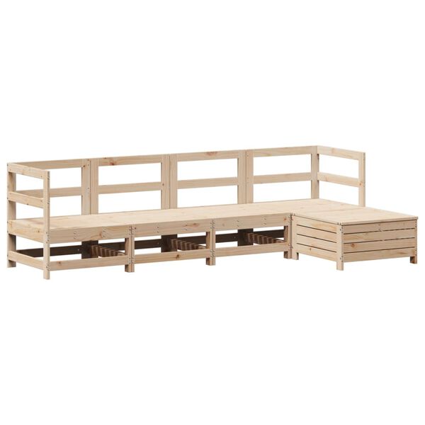 vidaXL Garden Sofa Set Natural Wood Solid Pine Wood Medium Modular