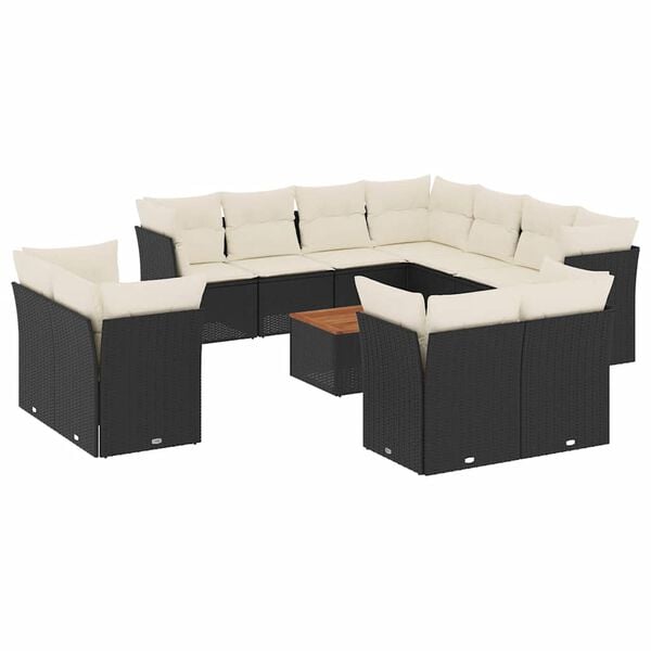 vidaXL Garden Sofa Set Black