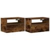 vidaXL Wall-mounted Bedside Cabinet Set of 2 Smoked Oak Engineered wood