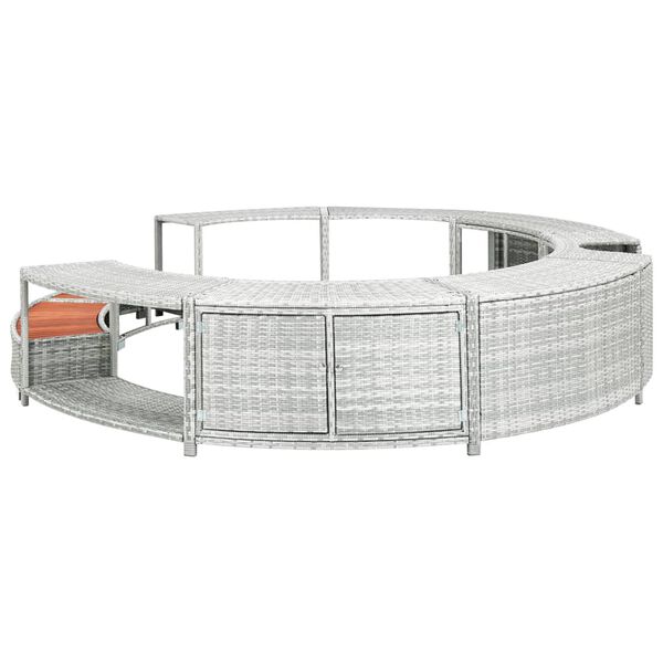 vidaXL Spa Surround Light Gray Poly Rattan