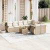 vidaXL Garden Sofa Set Beige PE Rattan Large UV-resistant materials
