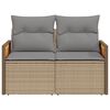vidaXL Garden Sofa Beige Poly rattan Medium Adjustable Feet