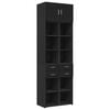 vidaXL Storage Cabinet Black Engineered Wood Large Storage Cabinet