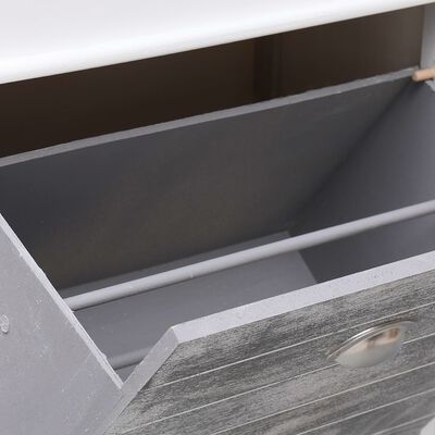 vidaXL Shoe Cabinet Gray 19.7"x11"x38.6" Paulownia Wood