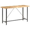 vidaXL Bar Table Brown and Black Rough Mango Wood, Iron Large Durable