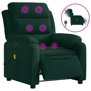 vidaXL Electric Massage Recliner Chair Dark Green