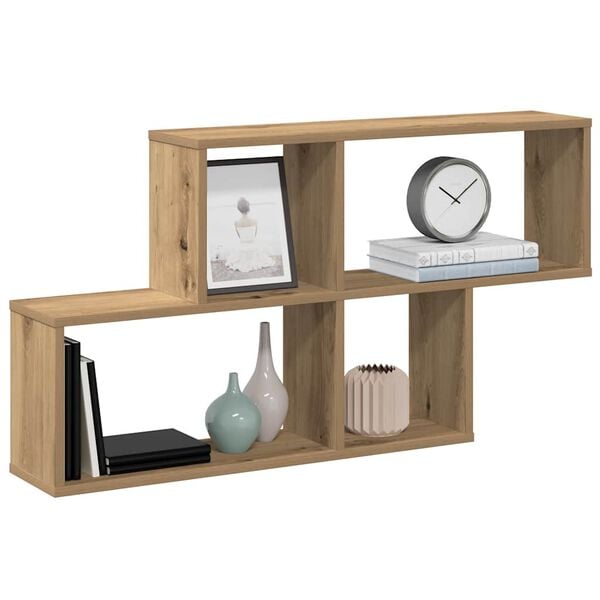 vidaXL Wall Shelf Artisan Oak Engineered Wood 39.4 x 7.1 x 20.9 in