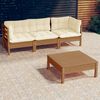 vidaXL Garden Lounge Set Honey brown and cream