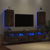 vidaXL TV Wall Cabinet Set of 2 Smoked Oak Engineered Wood Medium