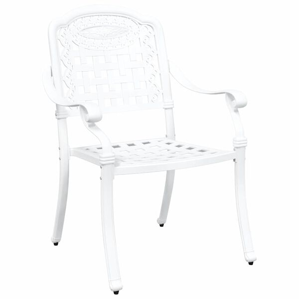 vidaXL Garden Chair 2 pcs White 55 x 56.5 x 91cm Aluminium