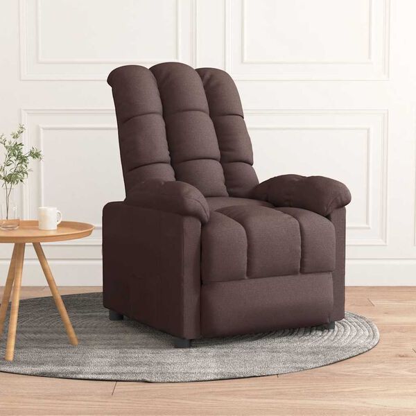 vidaXL Recliner Dark Brown Fabric