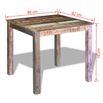 vidaXL Dining Table Solid Reclaimed Wood 31.5"x32.3"x30"