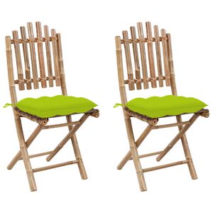 vidaXL Patio Chair Set of 2 Bamboo Standard Foldable Chair