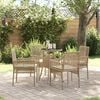 vidaXL Garden Dining Set 5 pcs Beige Poly rattan