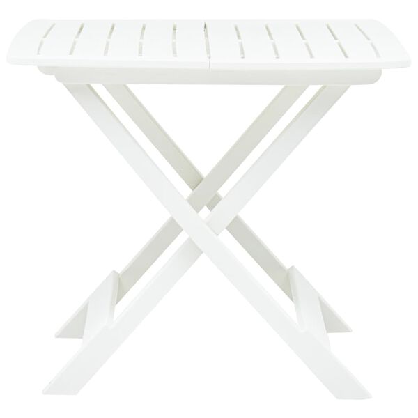 vidaXL Garden Table White Plastic Medium Foldable Bistro Table