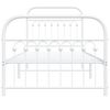 vidaXL Bed Frame White Steel Single Metal Bed Frame Rectangular