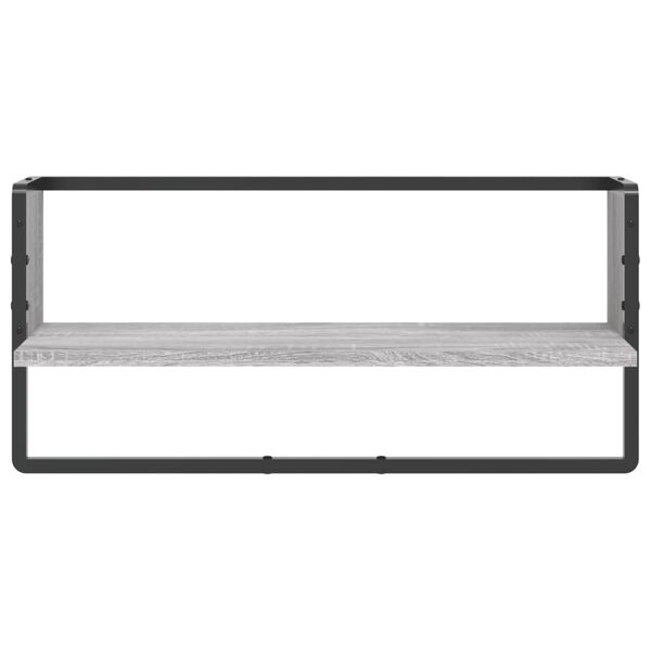 vidaXL Wall Shelf Grey Sonoma Engineered wood, metal 25.6 x 9.8 x 11.8 in