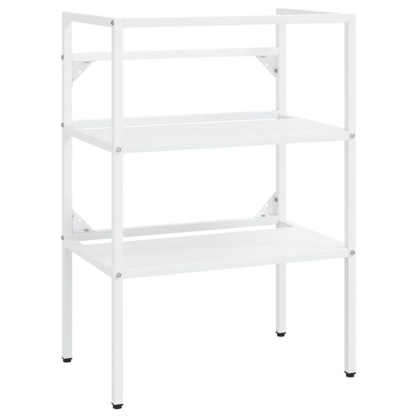 vidaXL Washbasin Frame With Basin White Powder-coated iron frame Medium