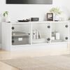vidaXL TV Cabinet White Engineered wood, glass 40.2x14.6x16.5 in