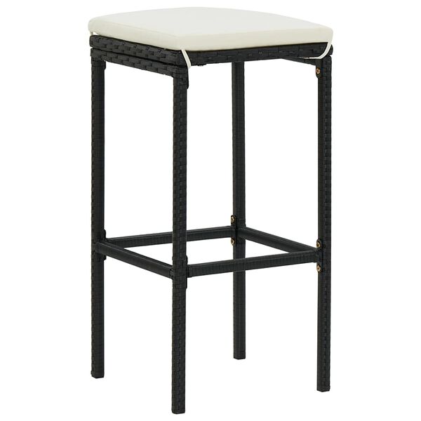vidaXL Bar Stool Set of 3 Black, Cream White